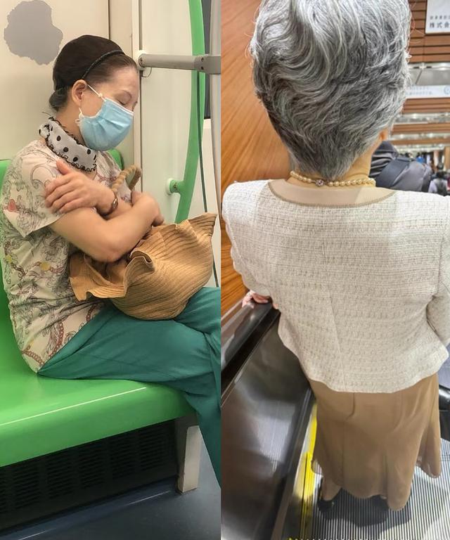 被上海地铁奶奶惊艳到了！白发不染、不披丝巾，却个个优雅又洋气