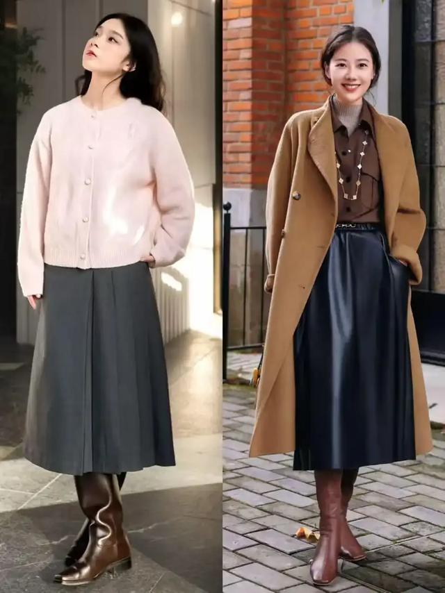 今冬“裙中靴”穿法火了！解锁优雅女人味，小个子也能穿出大长腿
