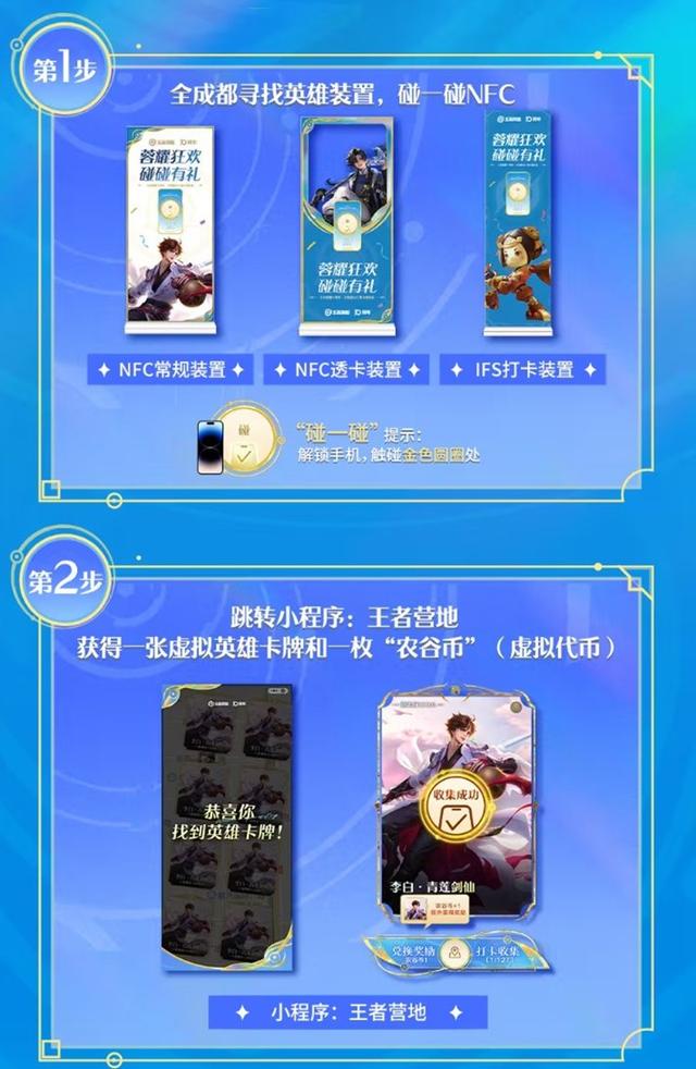 王者荣耀成都英雄 NFC 打卡攻略：127 个点位薅周边，10.26 截止