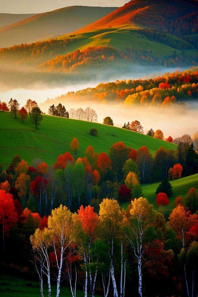 秋意浓时，山河变色，情到深处，层林尽染。治愈系秋天美景