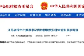 涉嫌严重违纪违法，江苏省徐州市委原书记周铁根接受审查调查图片