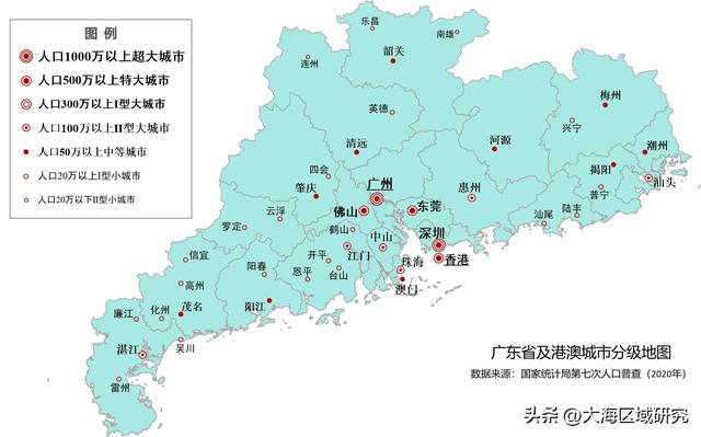建议收藏！广东省41座城市分级地图（附详细人口数据）