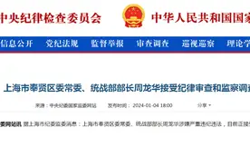 上海市奉贤区委统战部部长周龙华接受审查调查图片