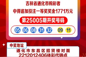吉林省体彩|通化市购彩者喜中大乐透追加投注一等奖1771万元图片