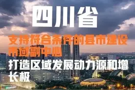 四川：支持符合条件的县市建设市域副中心，多个县市将迎来大发展图片