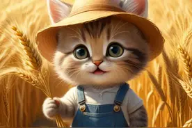 小猫咪壁纸｜收麦子的小猫咪图片