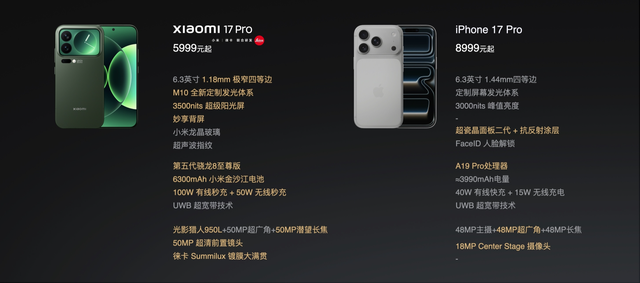 小米17 Pro还是iPhone 17 Pro，全面对比有结果