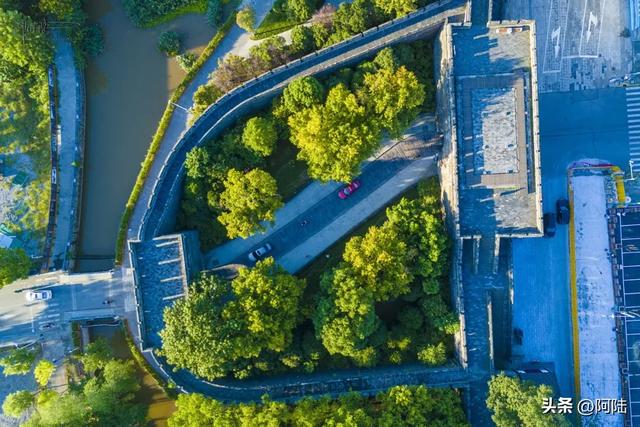 荆州的西门静悄悄，大树掩映着古城墙，郁郁葱葱更显冷清