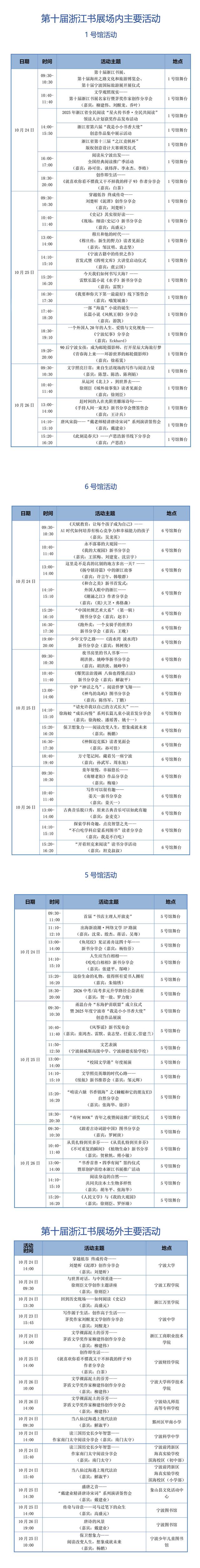 浙江书展70多场活动清单！想看哪个直接选