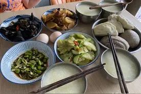 河南一家五口的早餐，朋友圈火了，网友：求蹭饭，我自带碗筷！图片
