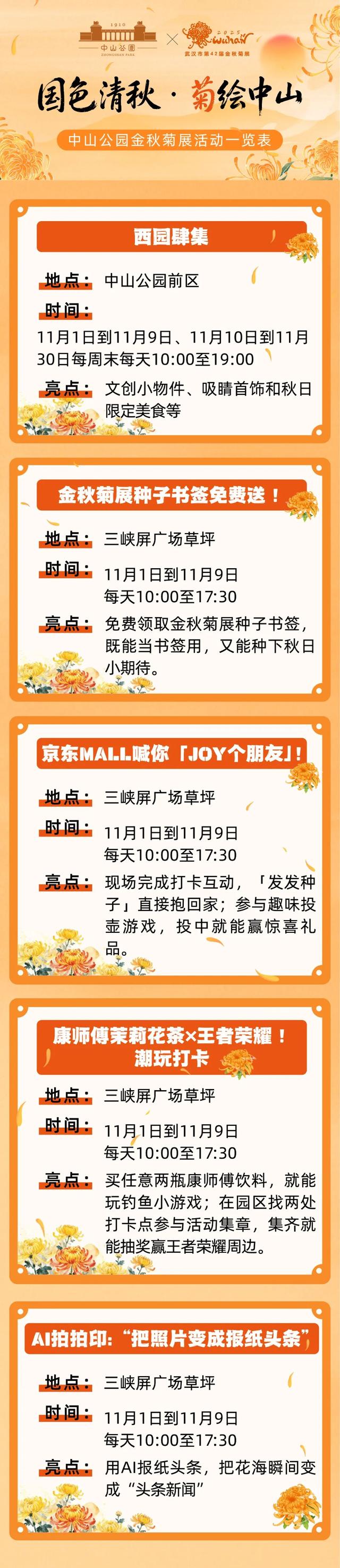 来汉口 逛江汉 | 已开幕，持续一个月！金秋菊展赏玩攻略来了