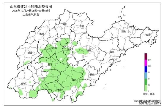 山东的雨又来了，范围广，持续时间长，降雨量级：中雨