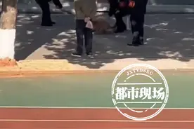 湖南一学校保安在校园内虐狗，狗血流了一地，学校回应！图片