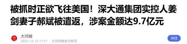 又揪出来一个巨贪，金额高达9.7亿	，首富夫人郝斌跨境逃亡失败了