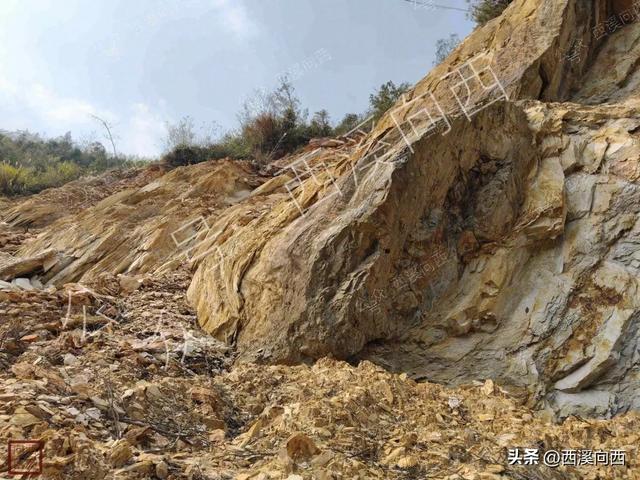 萧山与富阳交界处,这座山的石头生生被压成了棉絮状