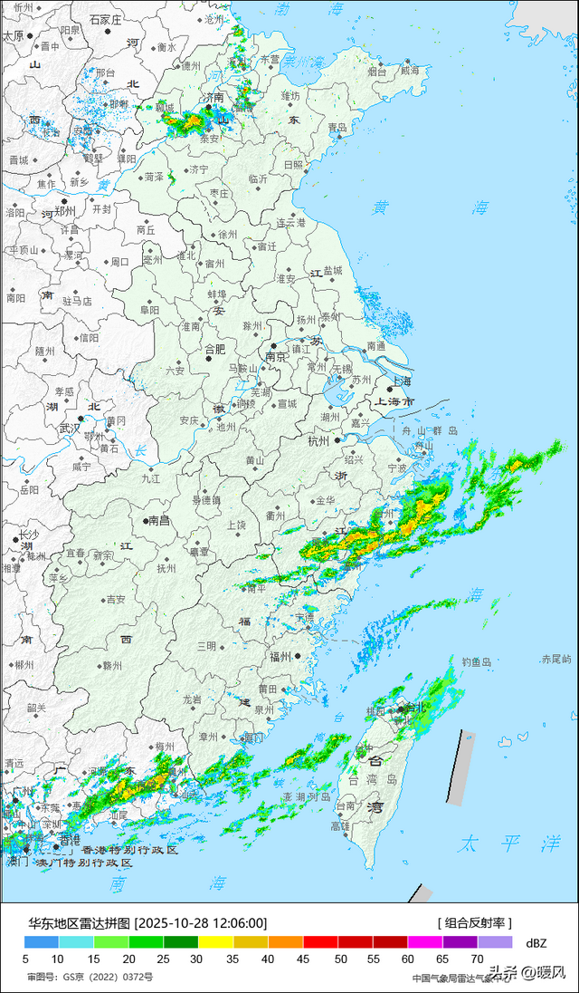 山东的雨又来了，范围广，持续时间长，降雨量级：中雨