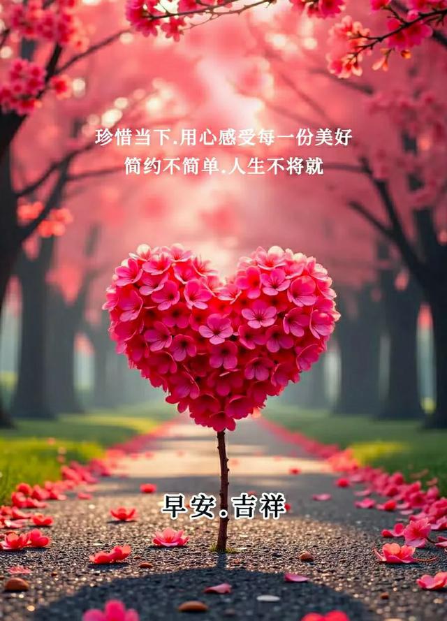 早上好早安祝福美图/静观天边云卷云舒，笑看庭前花开花落