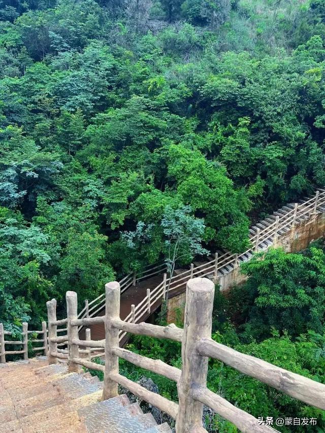狼蟒山巅架“天梯”，蒙自登山步道催生“徒步热”→