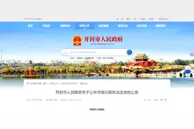 开封市人民政府公布市级行政执法主体图片