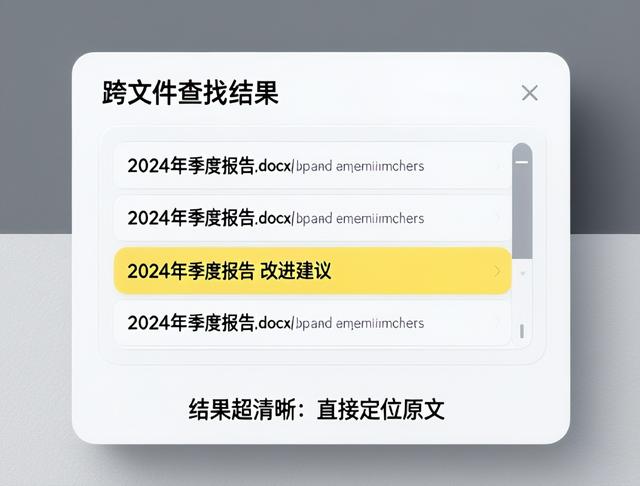 WPS“跨文件查找”：同时搜10个文档关键词，懒人效率翻5倍