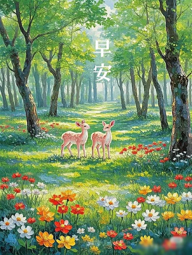早上好早安祝福美图/静观天边云卷云舒，笑看庭前花开花落