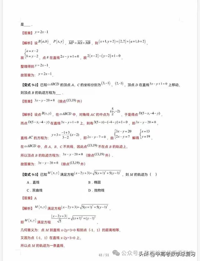 【高中数学】直线的方程（九大题型）51页含解析直接打印，请收藏