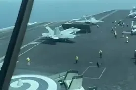 又打中了？胡塞武装第三次袭击美航母，“艾森豪威尔”号驶离红海图片