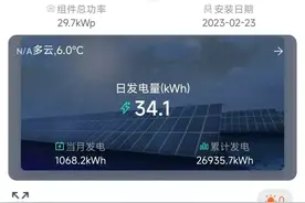 9万安的光伏电站，阴天发电34度，今天测辐射，一电器辐射爆表图片