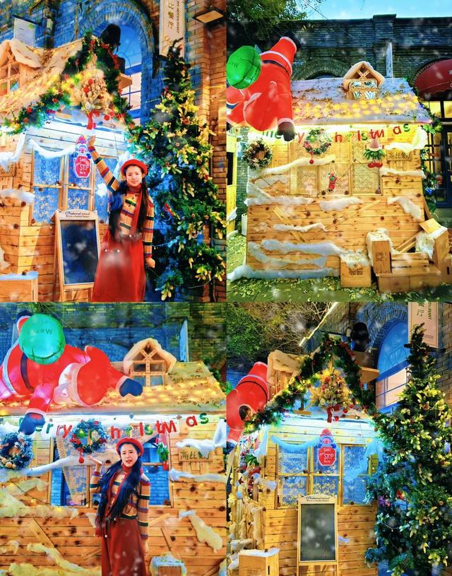 石家庄圣诞街免费逛，人造雪花表演，拍照最佳时间曝光