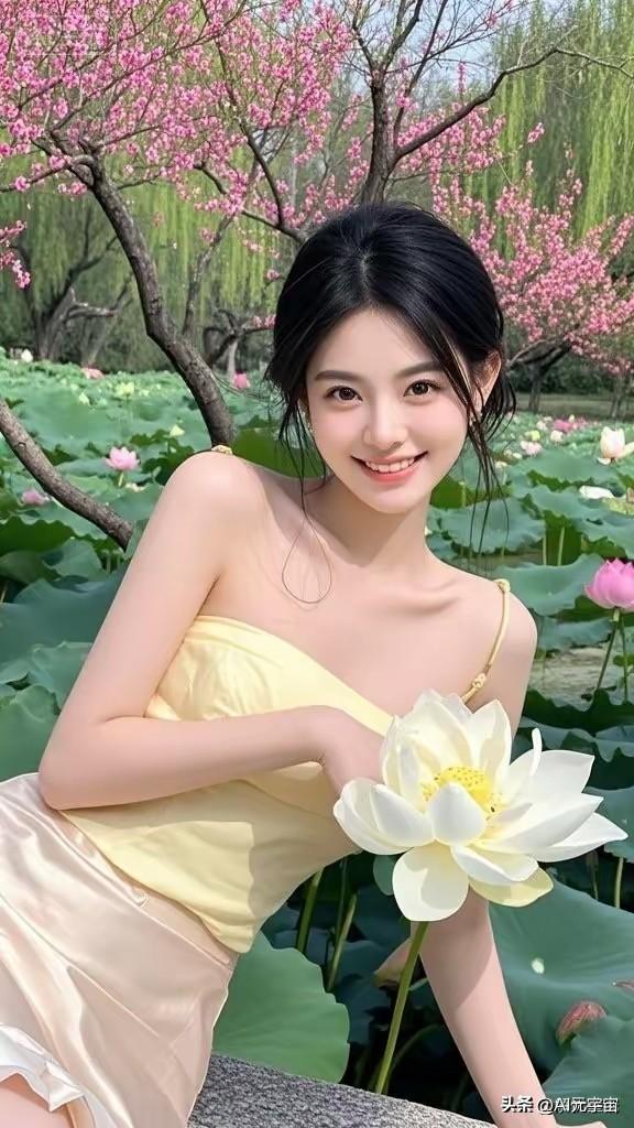 你是花与水的韵脚	，一笔，便醉了整个春朝
