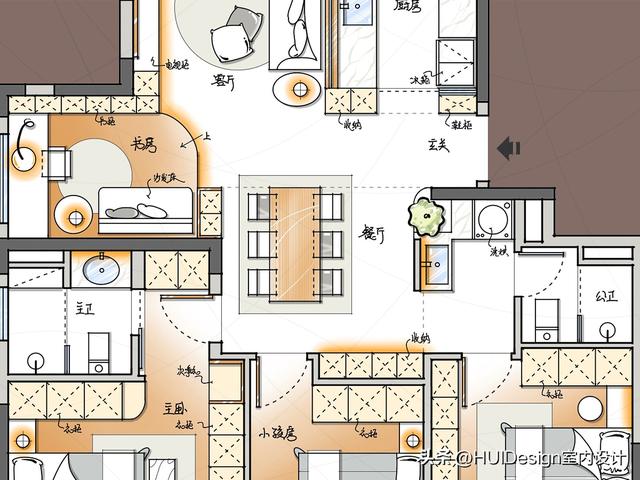 127㎡改造，非要三房朝南？如何破解空间矛盾，实现功能需求？