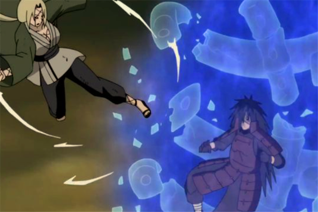 火影忍者中纲手的6次战斗：1根手指击败鸣人，宇智波斑也夸赞过她