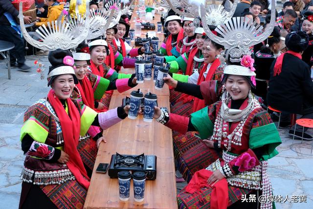 贵州雷山西江镇黄里苗寨万客进寨同庆浓浓苗乡年味