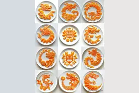 12种桔子摆盘，都寓意这龙年大吉 咱们可以参考一下！图片