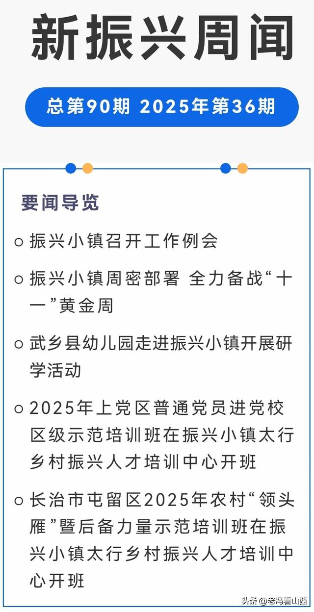 长治上党振兴小镇《新振兴周闻》2025第36期（9月22日-9月26日）