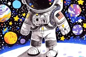 儿童创意画—童趣可爱的太空绘画作品欣赏，真的要收藏备用图片