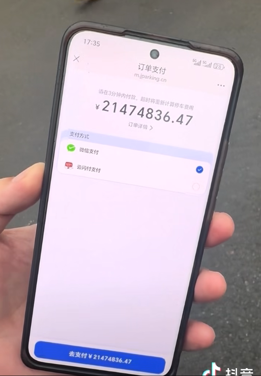游客称在景区遭遇21474836元停车费
