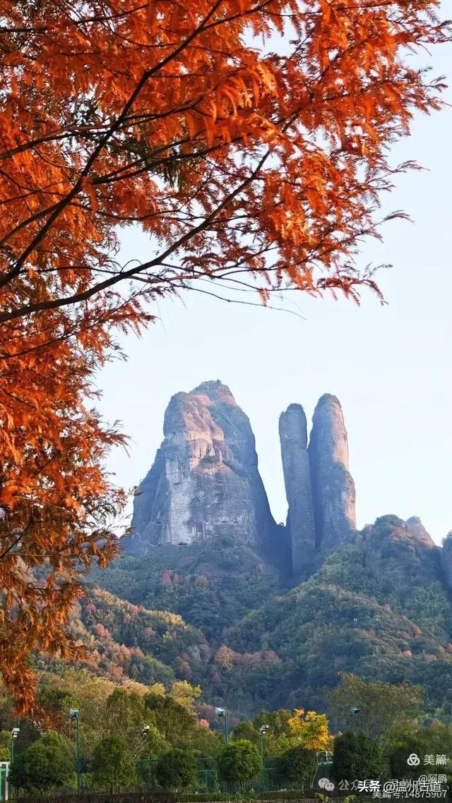 浙处丹霞地貌秋色斑斓超壮观，秋日必打卡之地！
