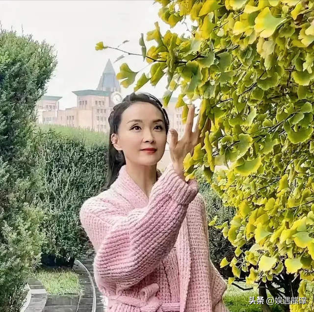 王艳太有钱了，穿睡衣在自家花园散步，背后就是紫禁城！