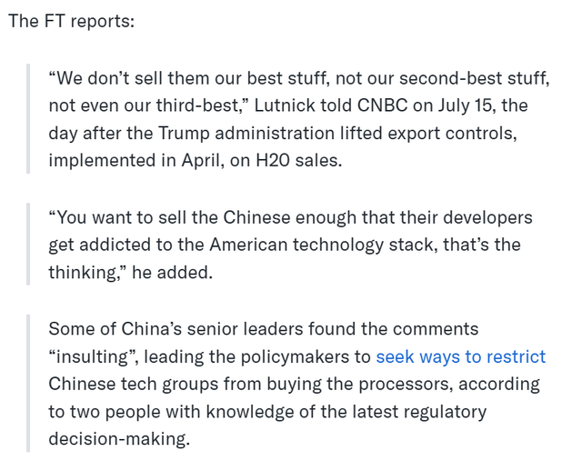 中国反制真的有效，英伟达停产H20，美国狙击中国科技失败