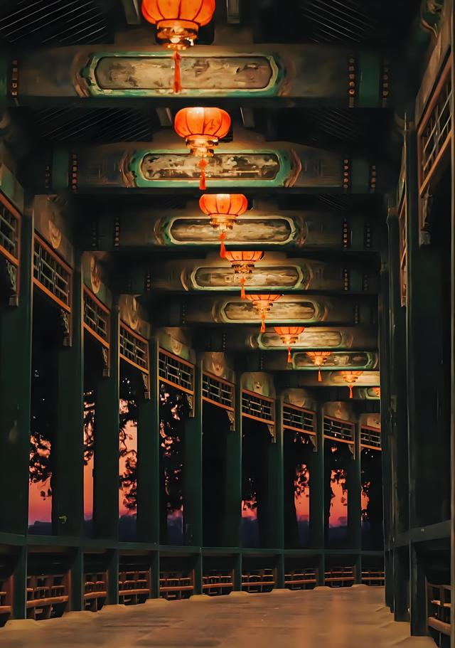 古建摄影教学：颐和园长廊内部夜景：3大光影秘境+5个参数公式