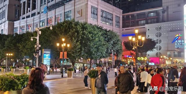 重庆夜晚太震撼，刚出地铁站，解放碑热闹景象扑面而来