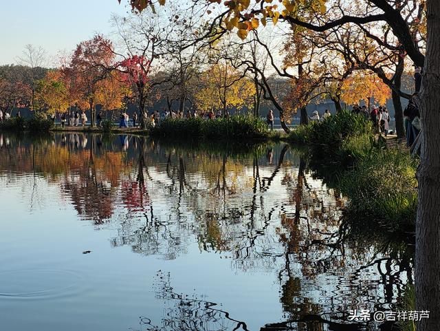 初冬‖钟山前湖月牙堤的日落，美的人移不开眼，停不下手拍摄！