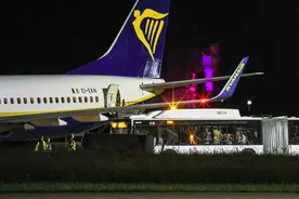 一载185人客机飞行中遭遇强气流，在德国境内紧急降落，机上多人受伤图片