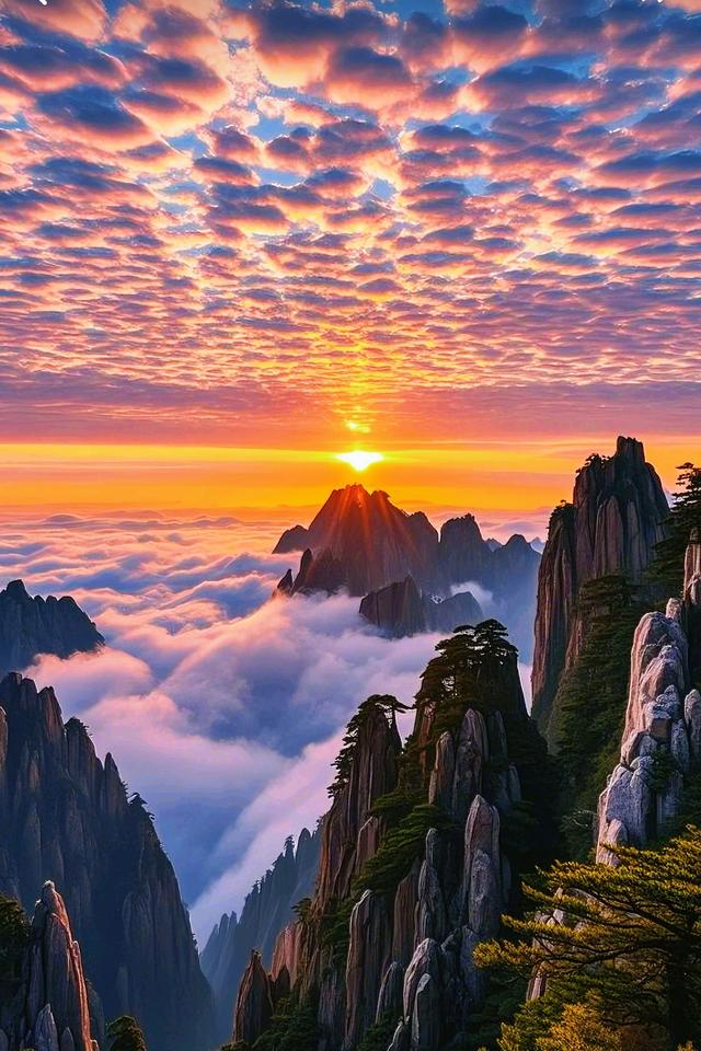 看云海翻涌，看奇峰林立，看日出熔金——这一幕也太美了！