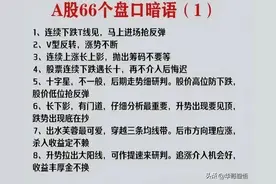 汇集炒股交易精髓的"A股66个盘口暗语"(职业股民必修)图片