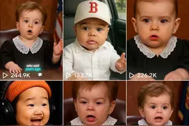 这个AI太能整！婴儿视频百万流量！Baby宫崎骏穿越开口，手拿把掐图片