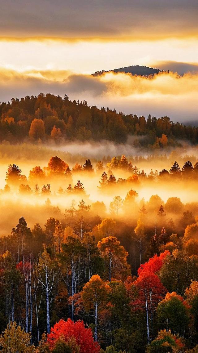 秋意浓时，山河变色，情到深处，层林尽染。治愈系秋天美景