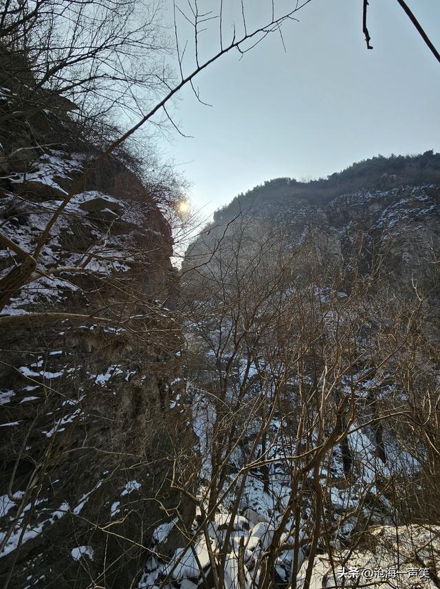 大山深处，风光无限，雪花飞舞，树枝飘舞，寒风瑟瑟，天空湛蓝…