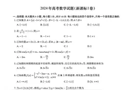 2024年高考新课标1卷（数学）试卷和答案图片